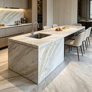 Marble kitchen island��Ȼ����ʯ�ų�p���_��ʽ�Ѝų����