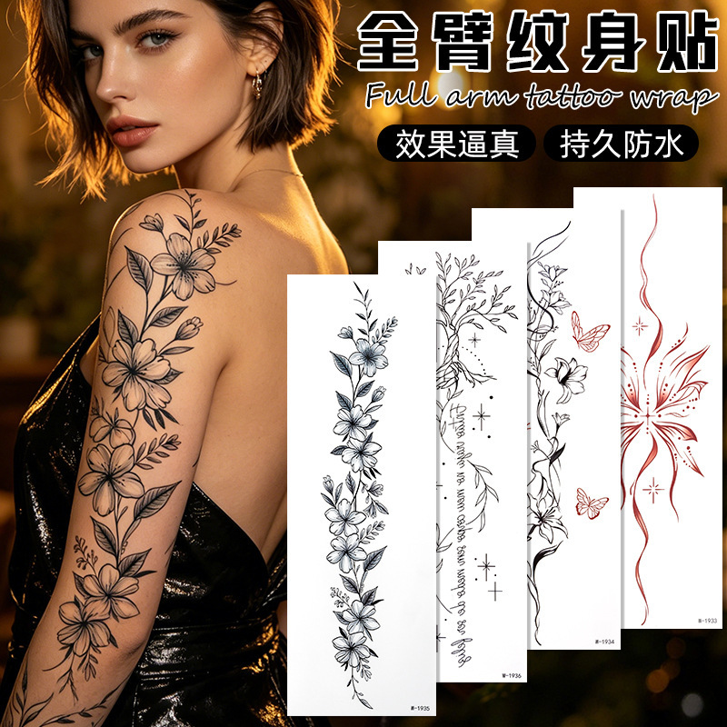 Cross-Border Floral Tattoo Stickers Waterproof Long-Lasting Ins Butterfly Tree of Life Full Arm Back Temporary Tattoo Stickers Custom Oem Cross-Border Floral Tattoo Stickers Waterproof Long-Lasting Ins Butterfly Tree of Life Full Arm Back Temporary Tattoo Stickers Custom Oem