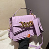 One-shoulder bag for leisure, handheld shoulder bag, chain, nail decoration, trend of season, western style