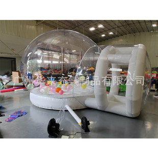 Internet Celebrity Inflatable Transparent Bubble House with Balloon Party Display Mall Event French Romantic Trampoline Air Cushion
