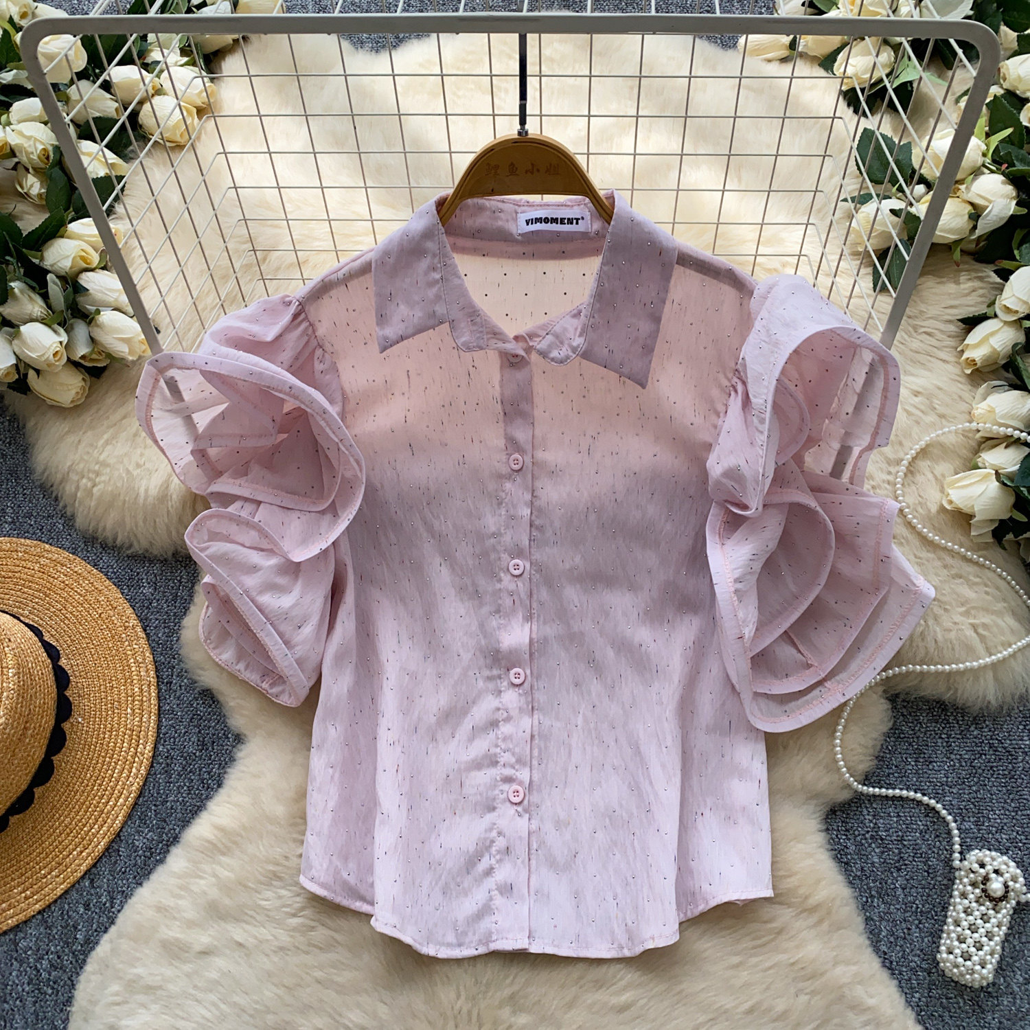 Women's Korean Style Puff Sleeve Breathable Shirt Skin Friendly Loose Design Elegant Versatile Commuter Top Spring 2026_ecoleips.com