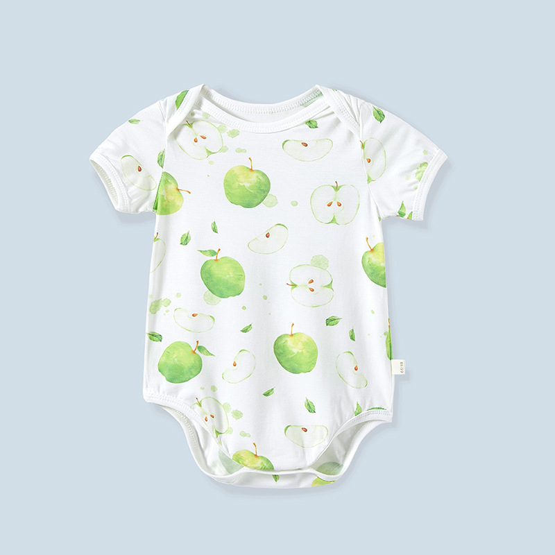 Clase A algodón de bambú funda de manga corta bebé mameluco de verano Delgado mono fresco masculino y femenino bebé transfronterizo al por mayor