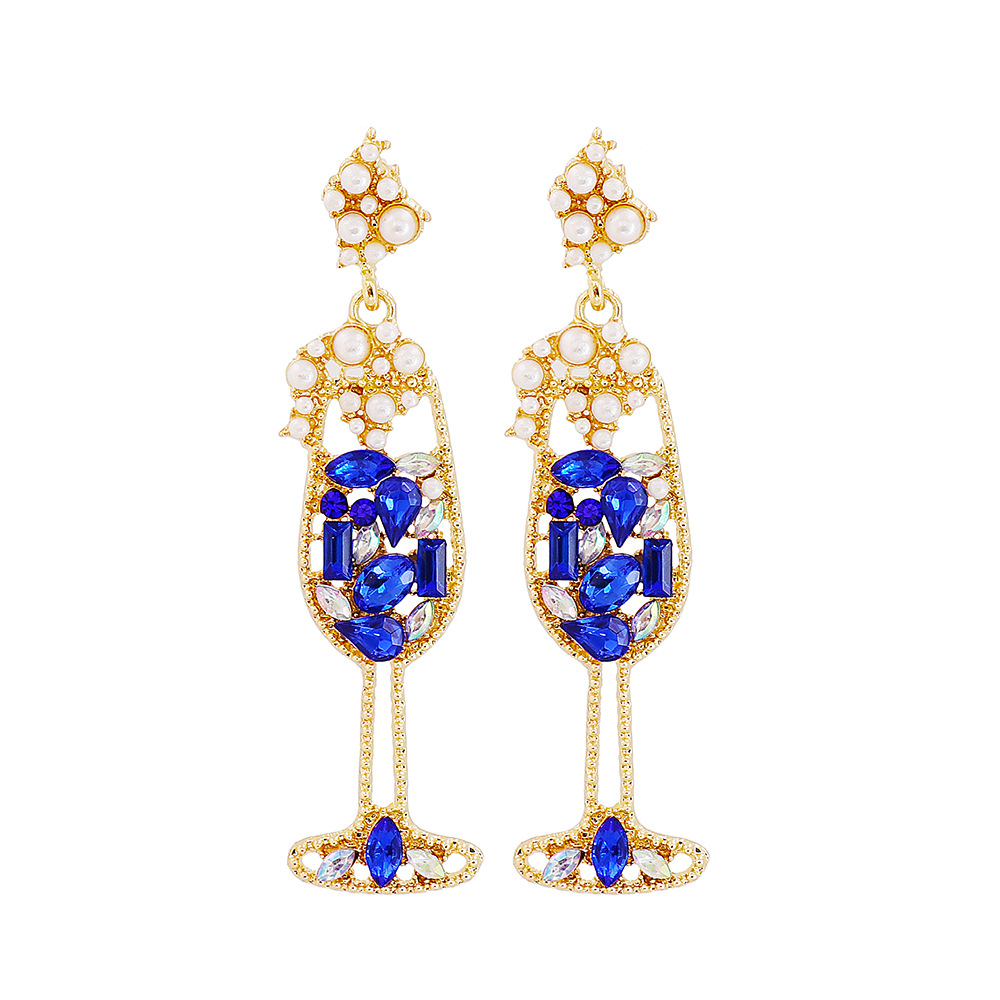 Retro Geometric Champagne Glass Women's Earrings Wholesale display picture 5