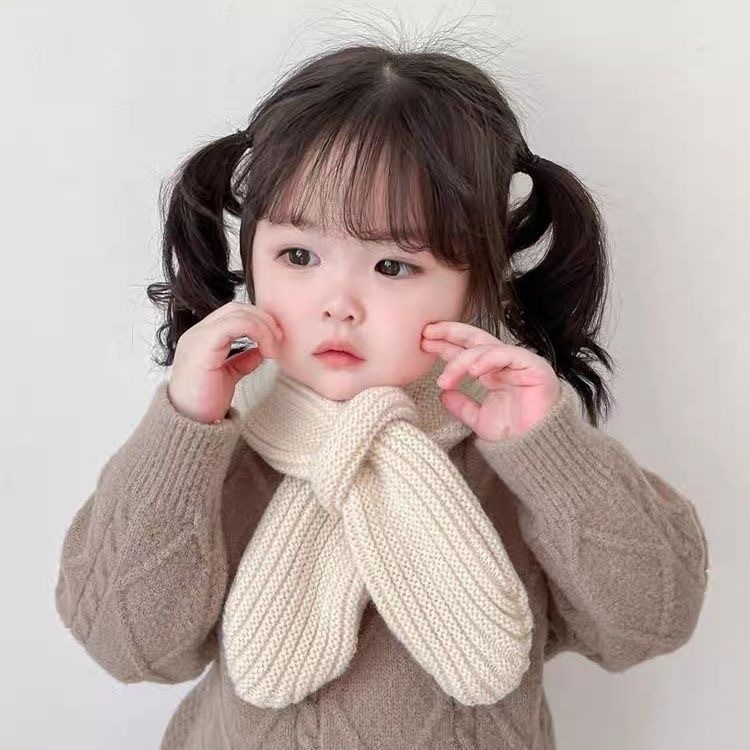 新款男童女童交叉围脖婴幼儿秋冬季保暖围脖宝宝围巾帽子百搭|undefined