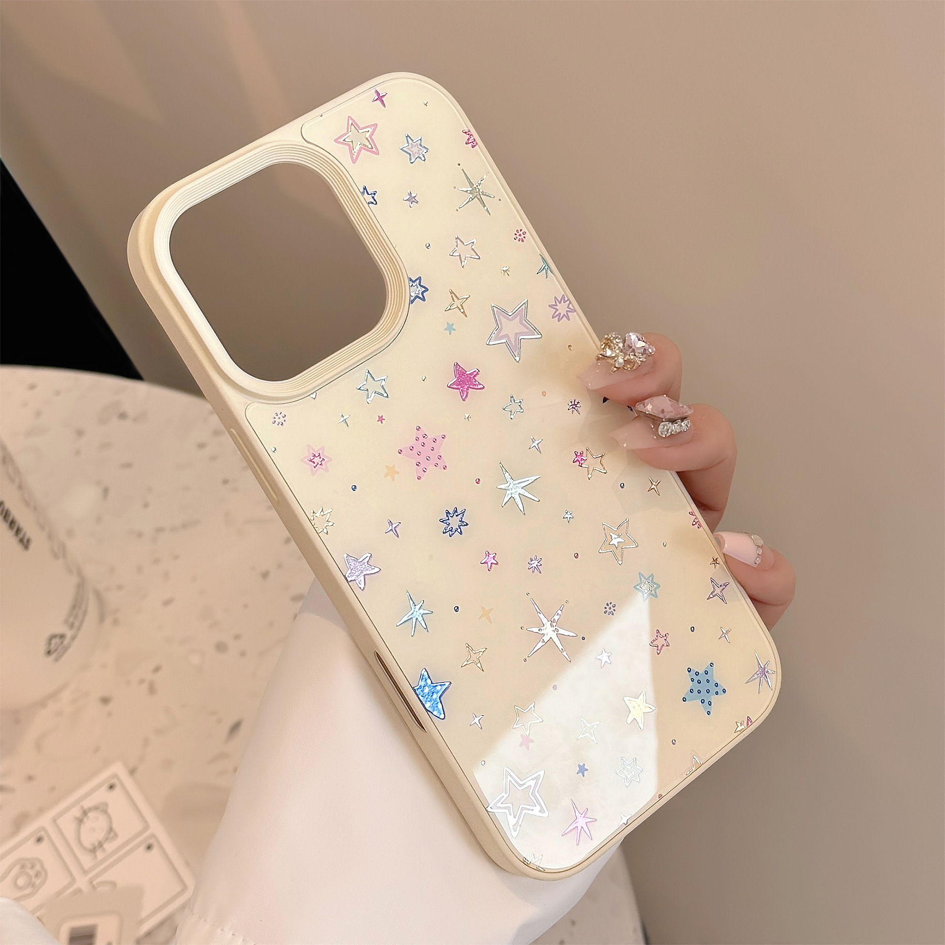 Protective Phone Case For IPhone 17 16 15 14 13 12 11 Pro Promax Plus Gilt Colorful Stars 16 17Pro Max Small Fresh 15 Anti-drop 14/13_voghion.com