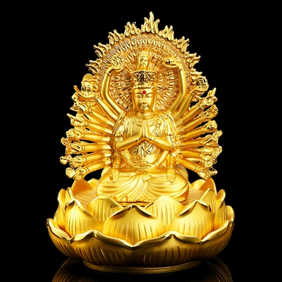 New car decoration double-sided Guanyin gift decoration alloy Thousand-Hand Guanyin perfume seat wholesale one-piece delivery (Car ornaments) - law-theory-of-thousand-hand-guanyin