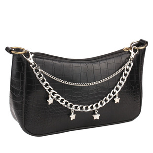 European and American Cross-border Accessories Metal Diamond Butterfly Bag Pendant Double-layer Chain Cross Pendant Bag Chain