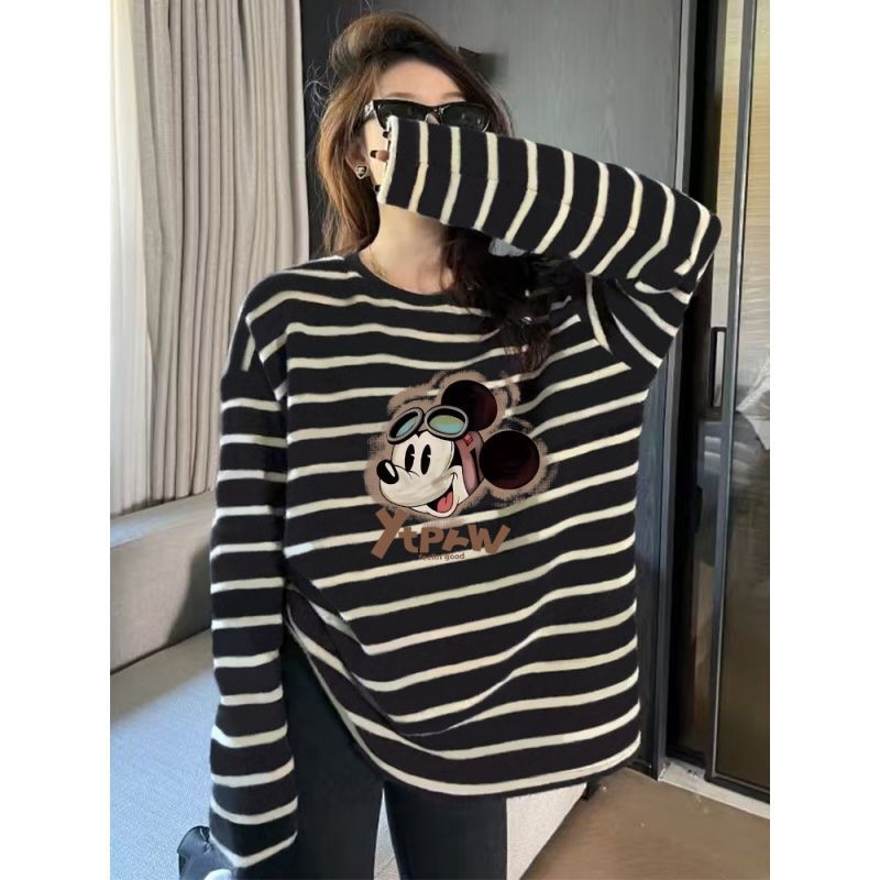 2026 New Maternity Long-Sleeve T-Shirt with Stripes and Color-Blocking, Loose Fit, Plus Size, Hip-Covering, Inner Wear for Autumn 2026 New Maternity Long-Sleeve T-Shirt with Stripes and Color-Blocking, Loose Fit, Plus Size, Hip-Covering, Inner Wear for Autumn