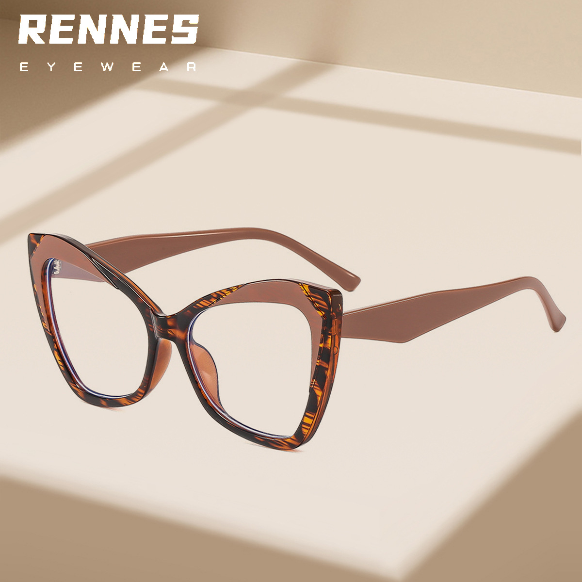 Nuevo troncal TR90 retro color en contraste ojo de gato espejo plano anti-luz azul