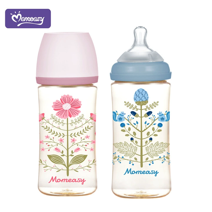 Силиконовый противоколиковый пустышка Momeasy, детская бутылочка для кормления с рисунком, против газообразования, защита от падения, печать