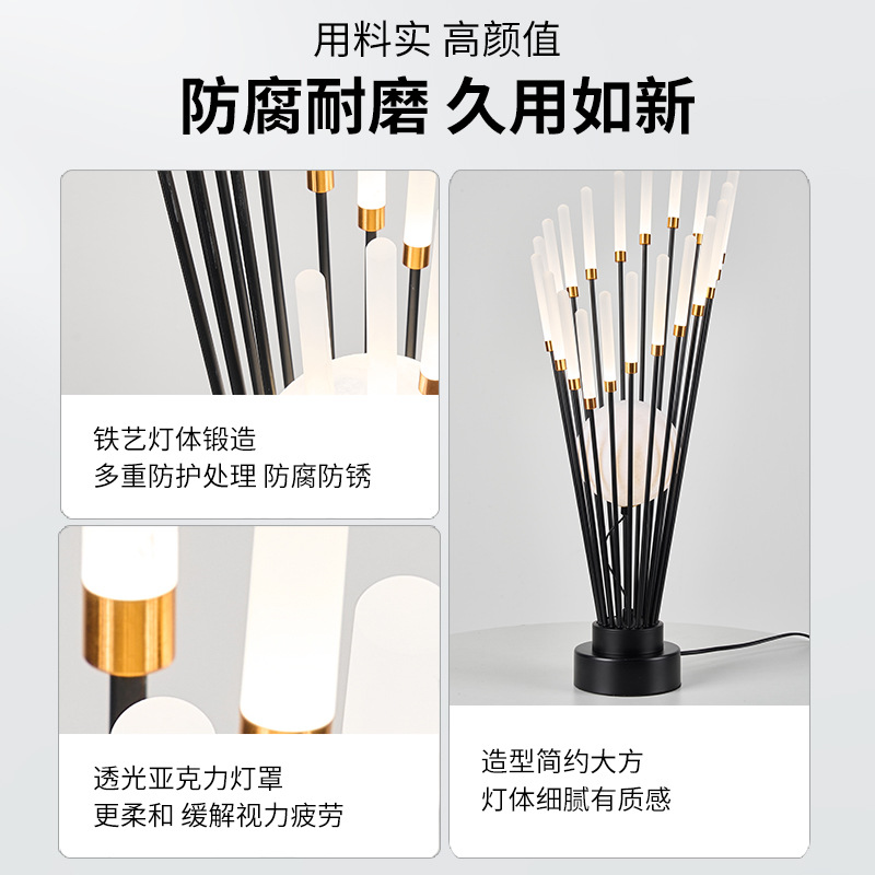 Modern Light Luxury Nordic Designer-Style Personalized Simple Bedroom Lamp&mdash;Gourd-Shape Combination Lighting Fixture, Ambient LED Floor Lamp