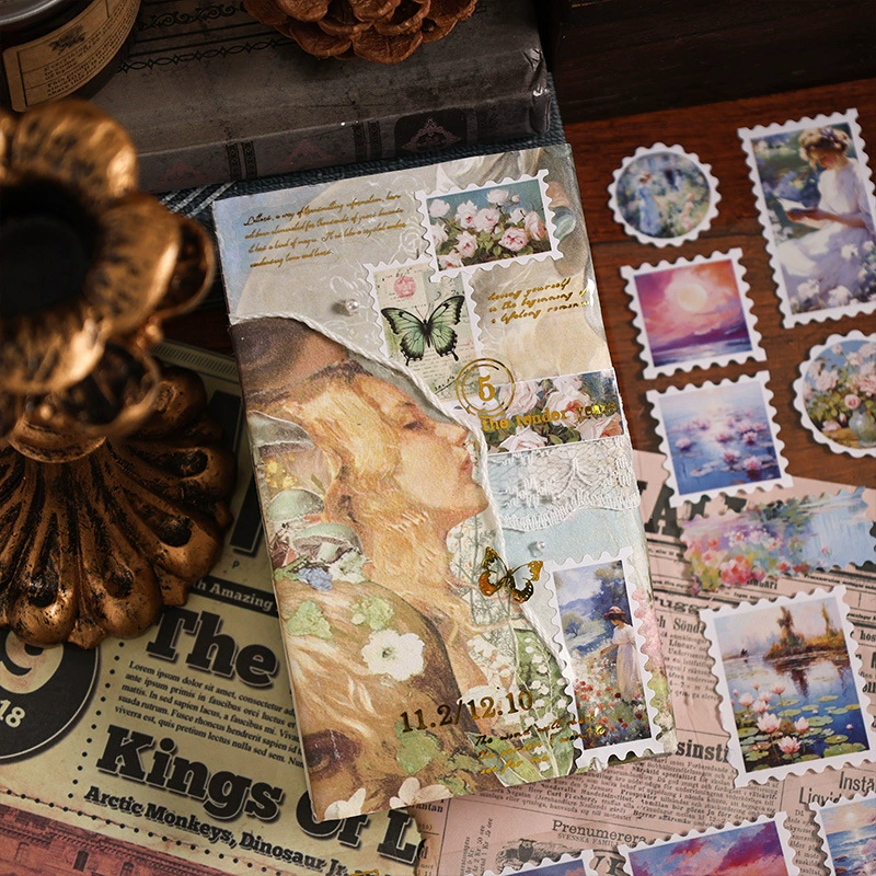 Retro stamps, sticker, base stationery, DIY