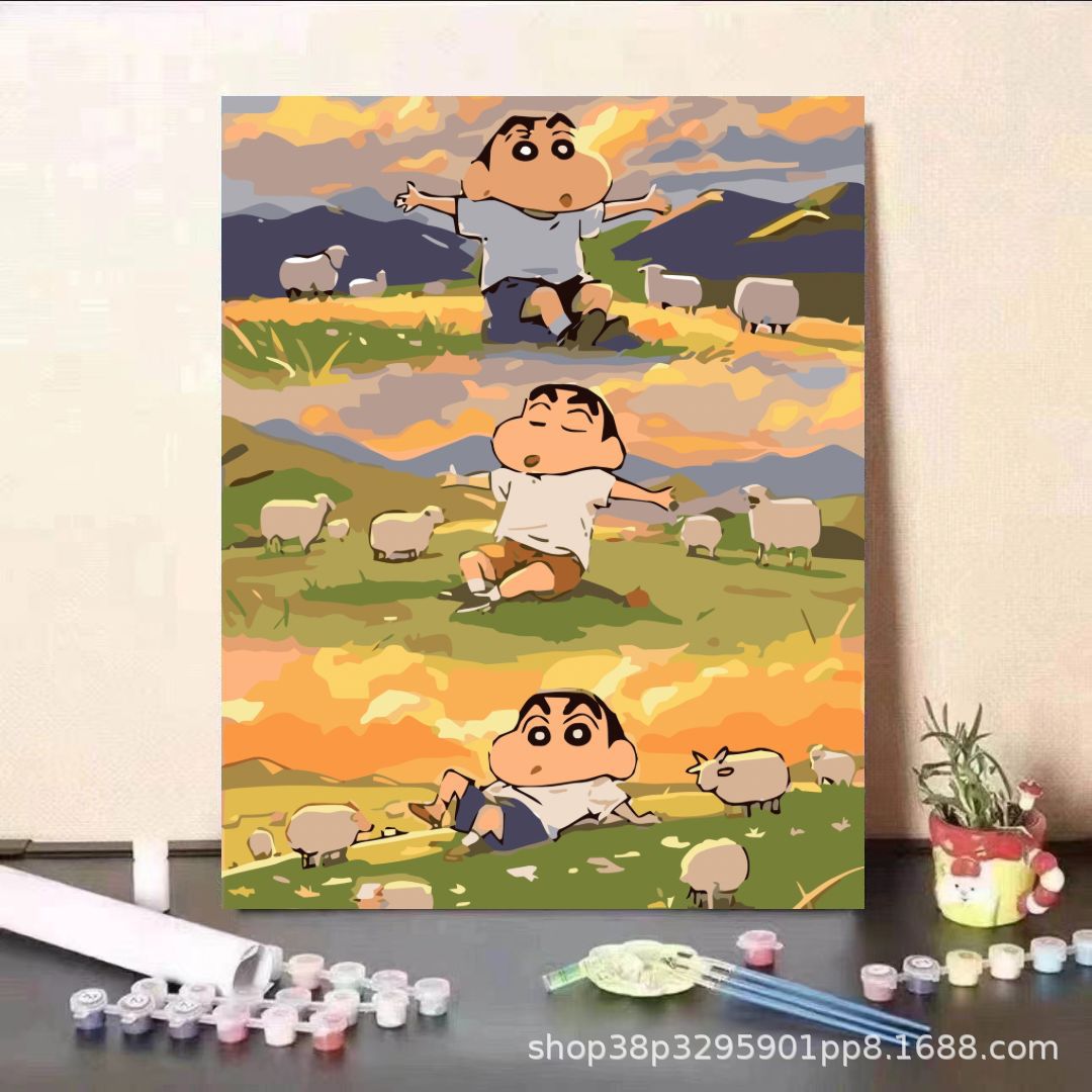 DiDi [al por mayor] pintura al óleo digital dibujos animados dibujos animados pinturas decorativas hechas a mano 40 * 50