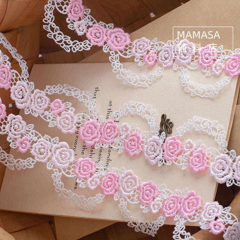 手作り服チャイナドレスカーテン布芸補助材料ポリエステル刺繍水溶レース幅3.5cmカラーチェーン|undefined