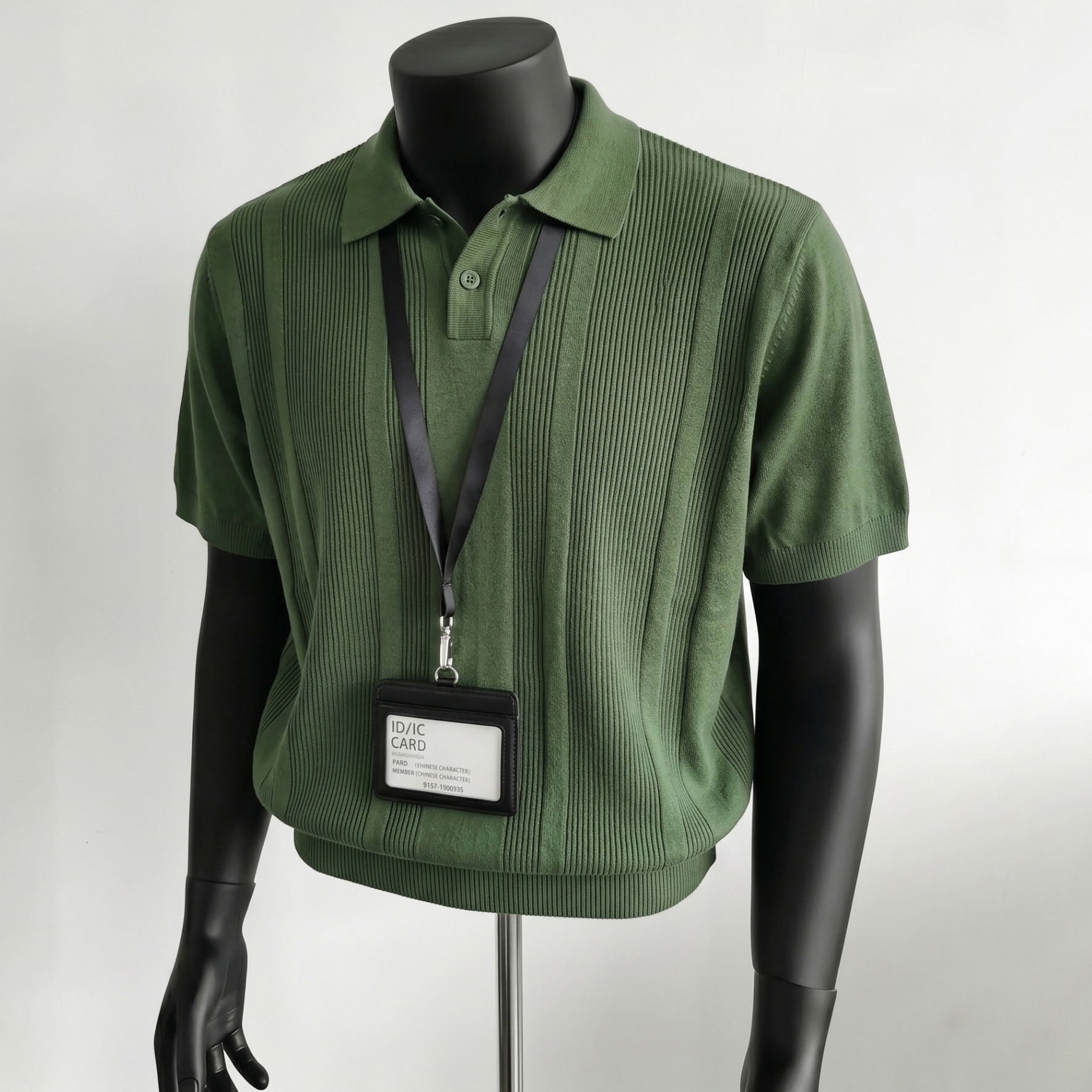 Camiseta polo camiseta de punto camiseta de manga corta camiseta de hombre textural con solapa vieja seda de hielo de alto nivel de verano fábrica transfronteriza al por mayor