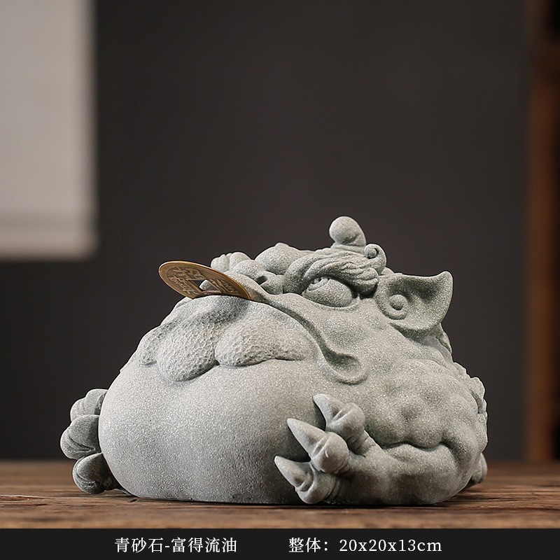 新しい中国式の招財金のヒキガエルのお茶は逸品を遊んで逸品を飾ってアイデアの富んでいる流油の家庭の客間のデスクトップの装飾品を遊びます。|undefined