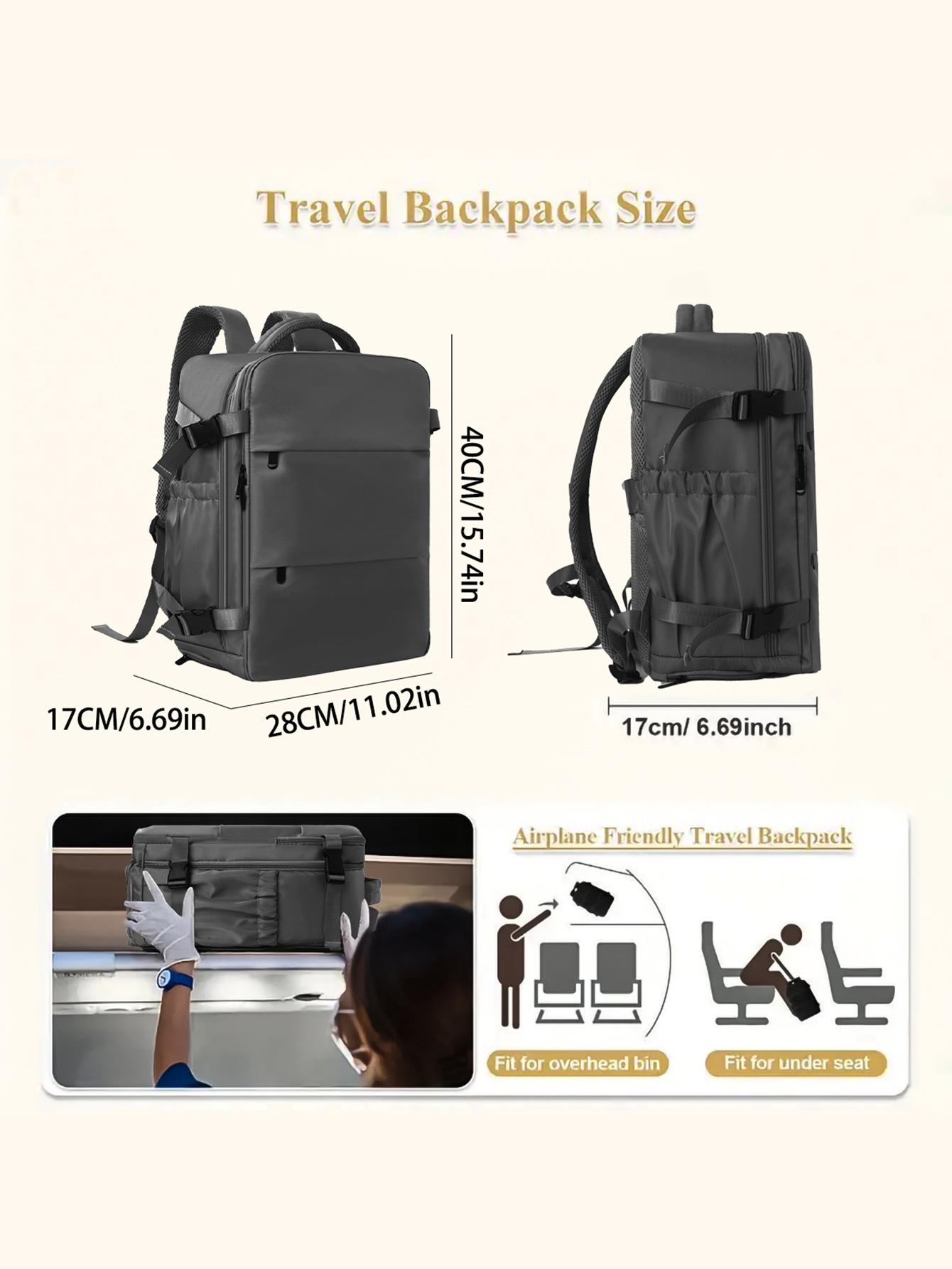 Multifunktionsrucksack mit großer Kapazität für die Schule und Reisen, tragbare Gepäcktasche_voghion.com