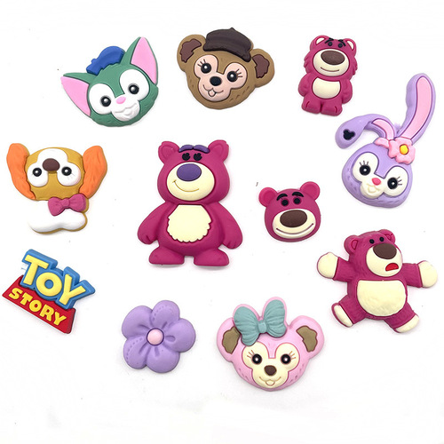 Strawberry Bear Cartoon Croc Shoes Flower Shoe Buckle Cross-border Amazon AliExpress PVC Soft Shoes Accessories Jewelry