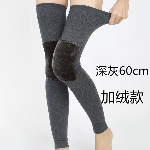 Autumn and winter cashmere long knee warmers for women, designed to keep old cold legs and knee joints warm; men's knee warmers with added fleece lining and thickened material, long tube socks