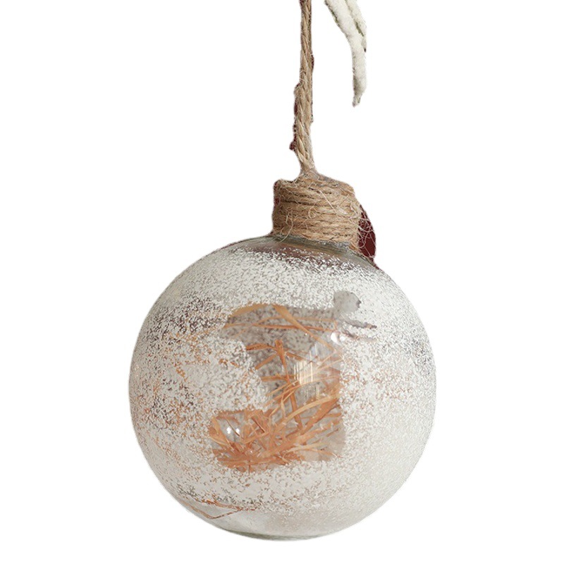 Nueva BOLA DE Navidad transfronteriza bola de cristal bola decorativa colgante bola incorporada paisaje bola transparente árbol de Navidad diseño colgante decorativo