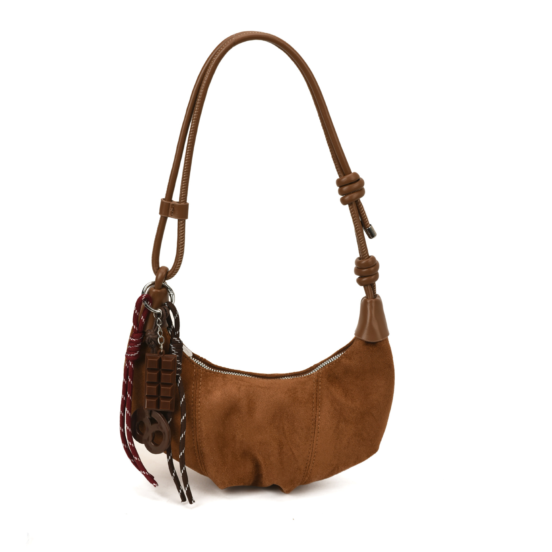 New Retro Large Capacity Shoulder Dumpling Bag Faux Suede Hobo Bag Simple Fashion Versatile Underarm Crossbody Bag - Thumbnail 5