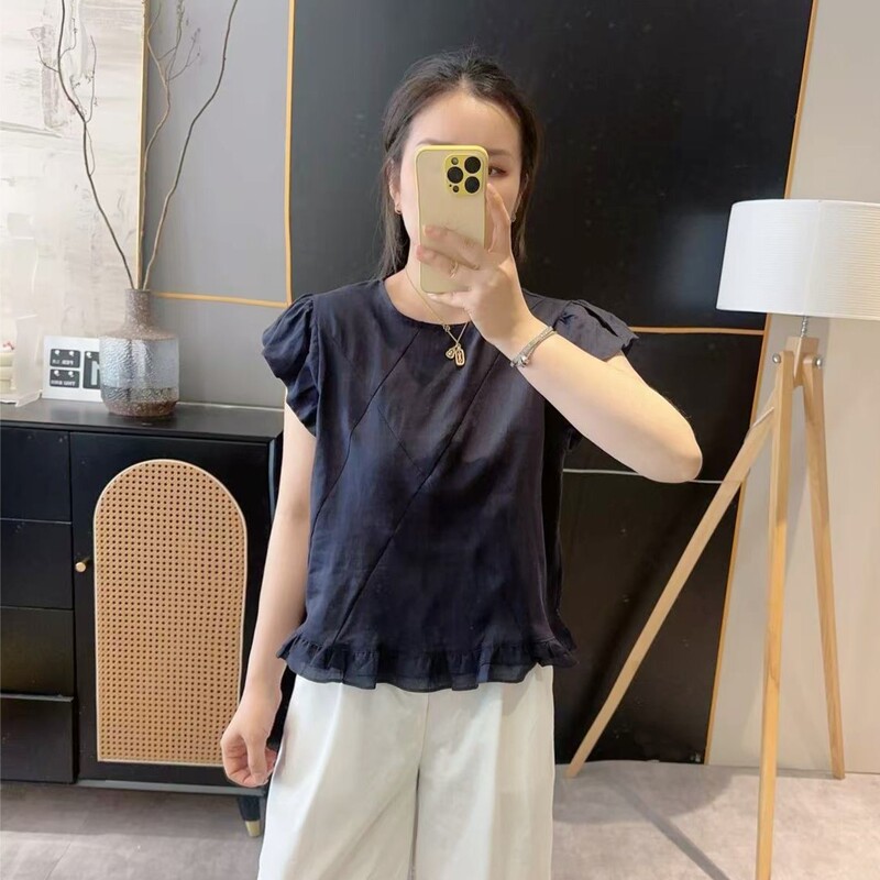 2025 夏の新しいファッション気質韓国デザインニッチシャツ女性のためのファッショナブルなルーズで多用途な甘いトップ|undefined