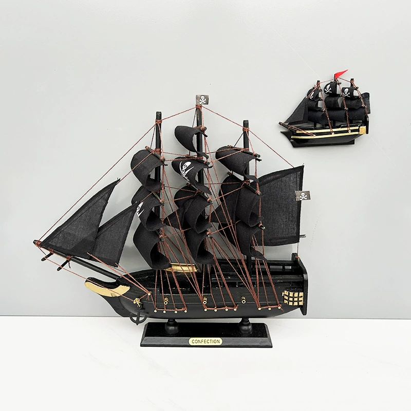 Черные бусины, Пираты Карибского моря, деревянная модель корабля из натурального дерева, ретро столярное