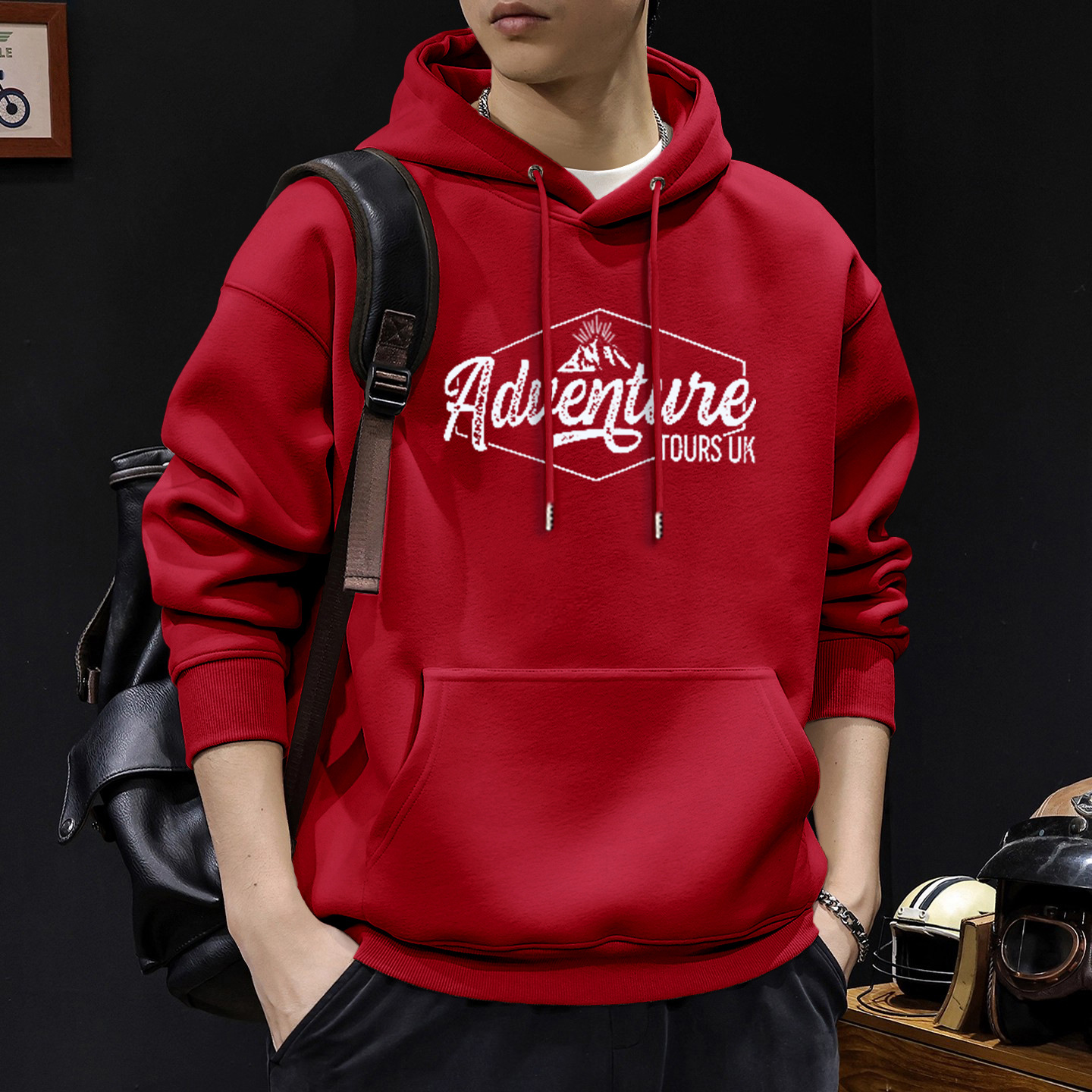 Gran chaqueta con capuz rojo Regular - 2181
