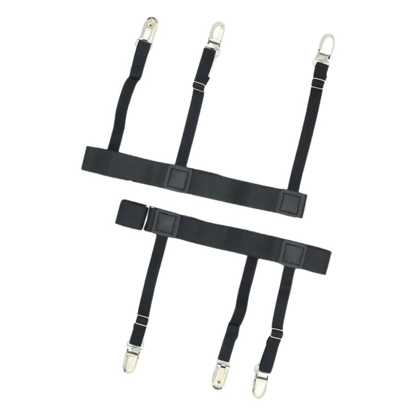 Unisex Simple elastic adjustable three-clip shirt clip socks clip business all-match in stock neat men
