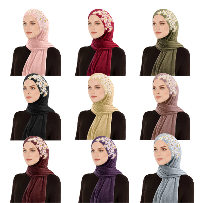 Golden bead accessories fold scarf National Baotou scarf wrapped…