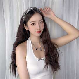 现货U型假发女长发仿真人发丝水波纹卷发网红发箍全头套一件代发