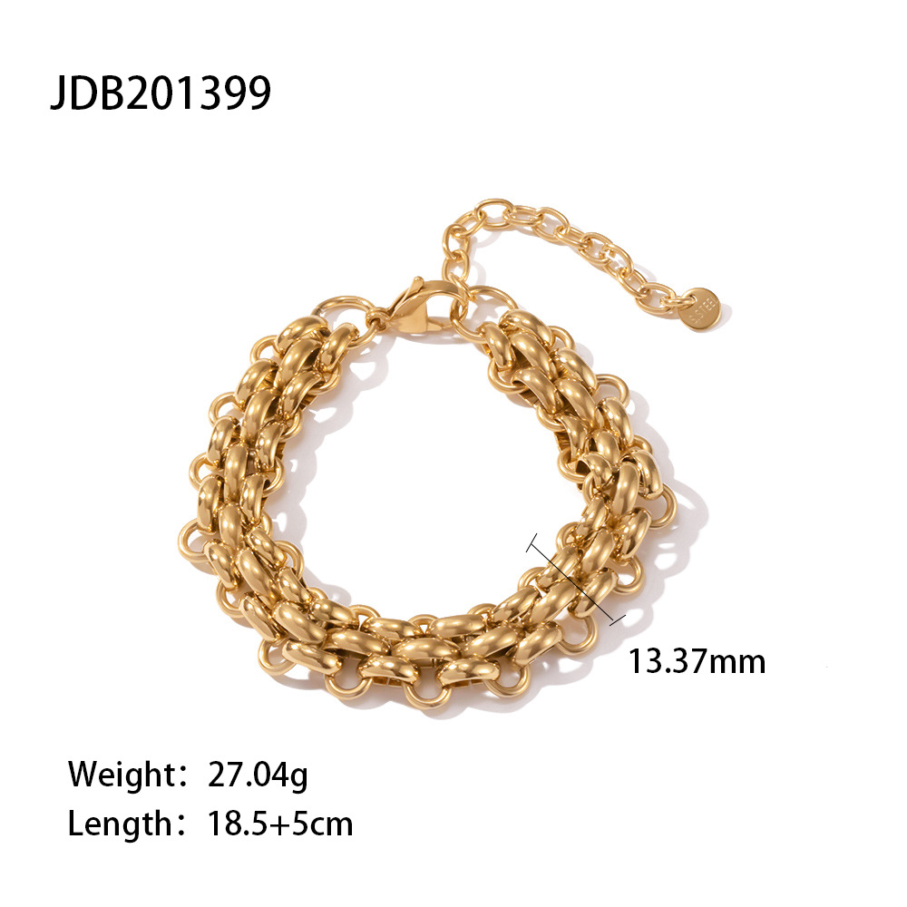 Fashion Geometric Stainless Steel Gold Plated Bracelets