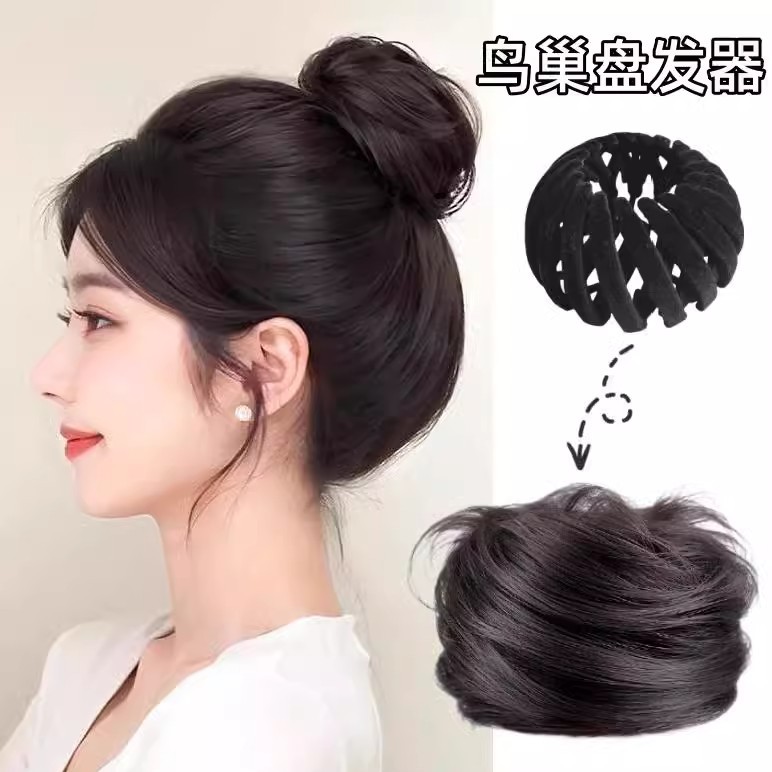 鸟巢丸子头盘发神器自然增发蓬松花苞头懒人假发包抓夹假发发圈女