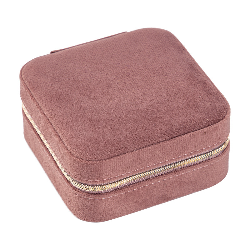 Caja de joyería de terciopelo del fabricante original, caja de almacenamiento de joyería de estilo europeo y americano, de una sola capa, portátil, de viaje, de alta gama.
