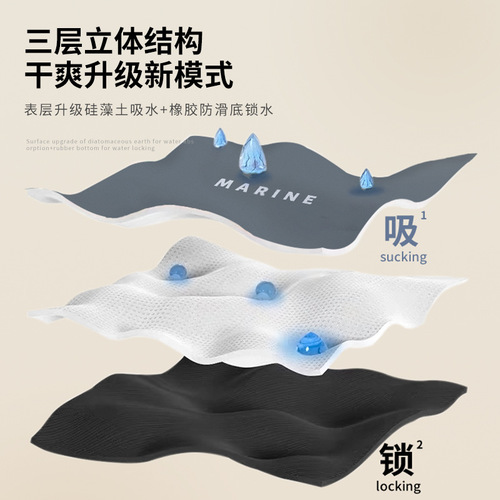 Water-absorbent soft diatom mud floor mat bathroom door mat bathroom floor mat quick-drying non-slip bathroom carpet mat