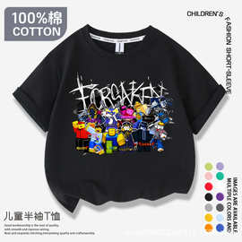 跨境新品forsaken roblox 游戏周边半袖上衣夏装男女儿童短袖夏季