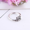 Retro ring suitable for men and women, accessory heart-shaped, wholesale