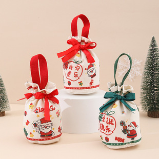 Pingan Fruit Christmas Eve Apple Bag Handheld Canvas Bag Christmas Gift Bag Gift Bag Gift Bag