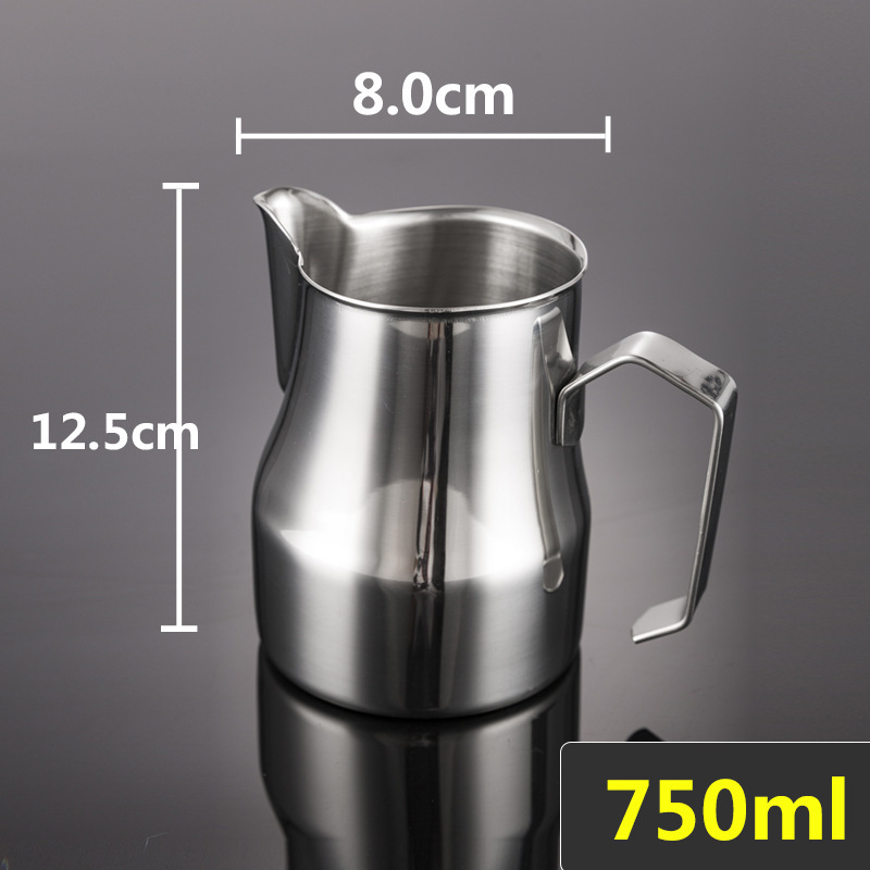 304不锈钢尖嘴拉花杯带盖 带刻度量杯 咖啡拉花缸 打奶泡杯咖啡壶|undefined