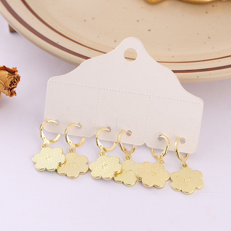 1 Set Fashion Flower Alloy Enamel Womenu0027S Dangling Earrings