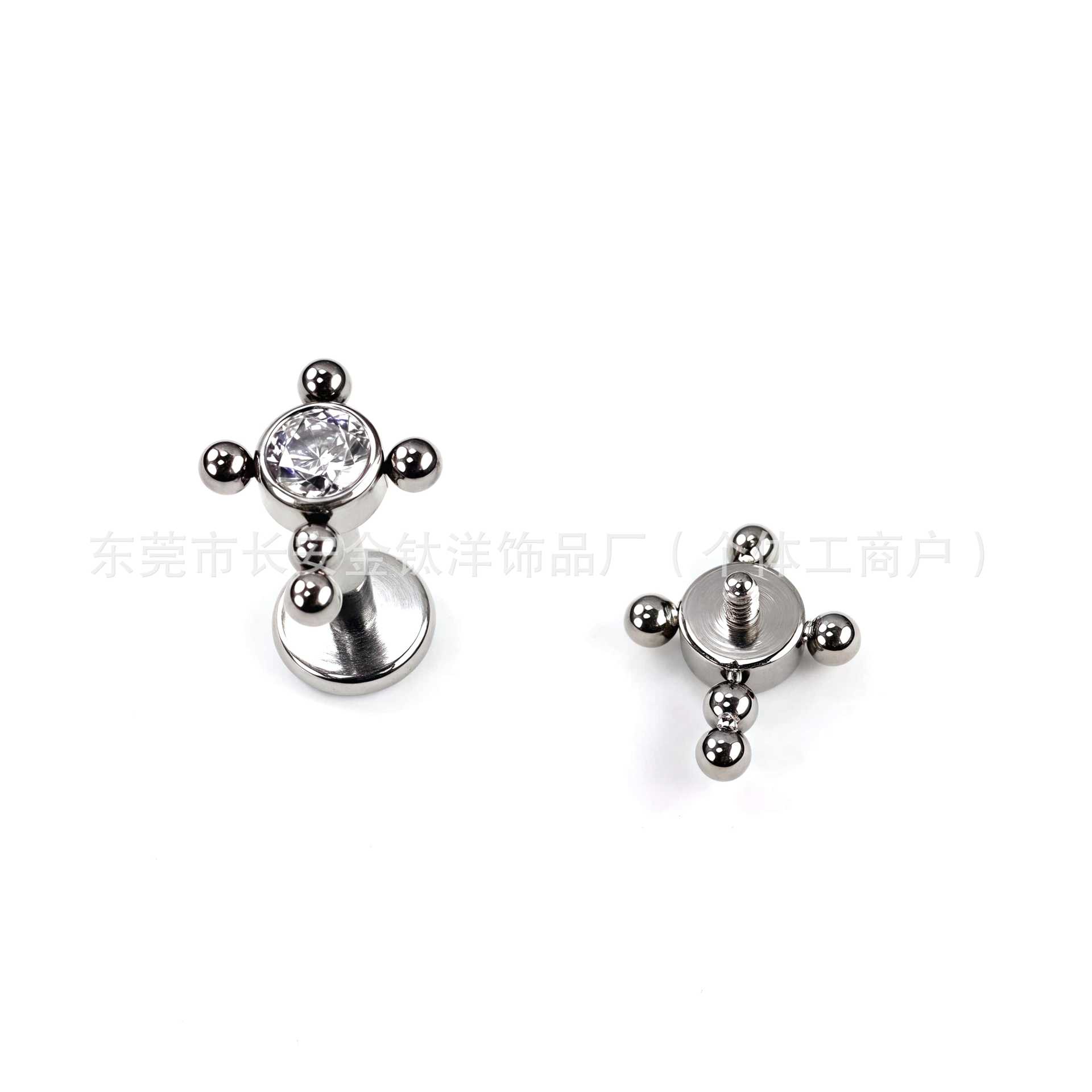 Pointed titanium steel lip stud product view