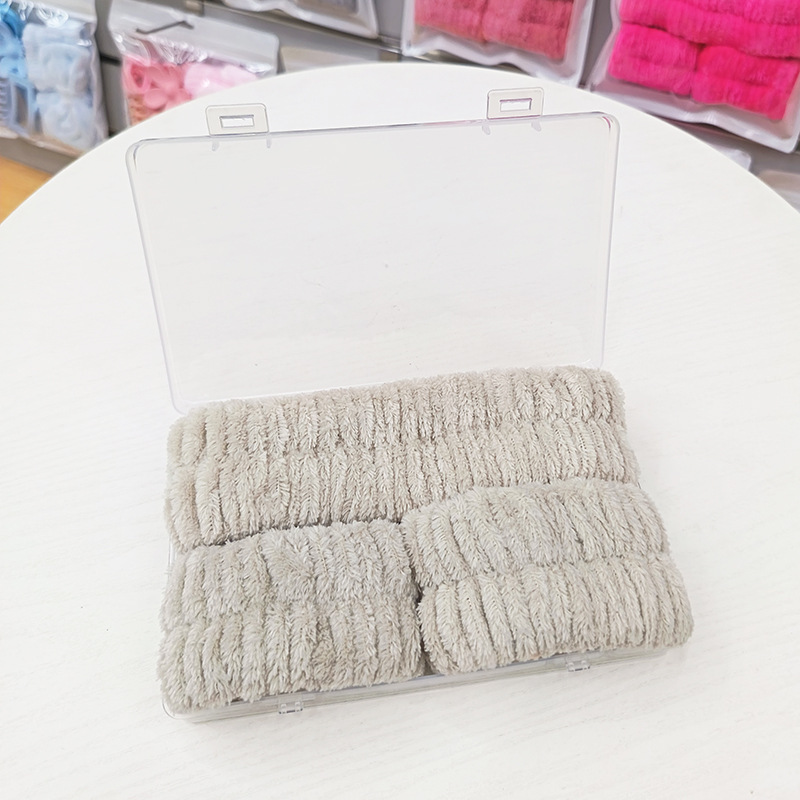 洗脸发带三件套洗漱防水防湿袖敷面膜束发带简约头带女用发捆发箍|undefined