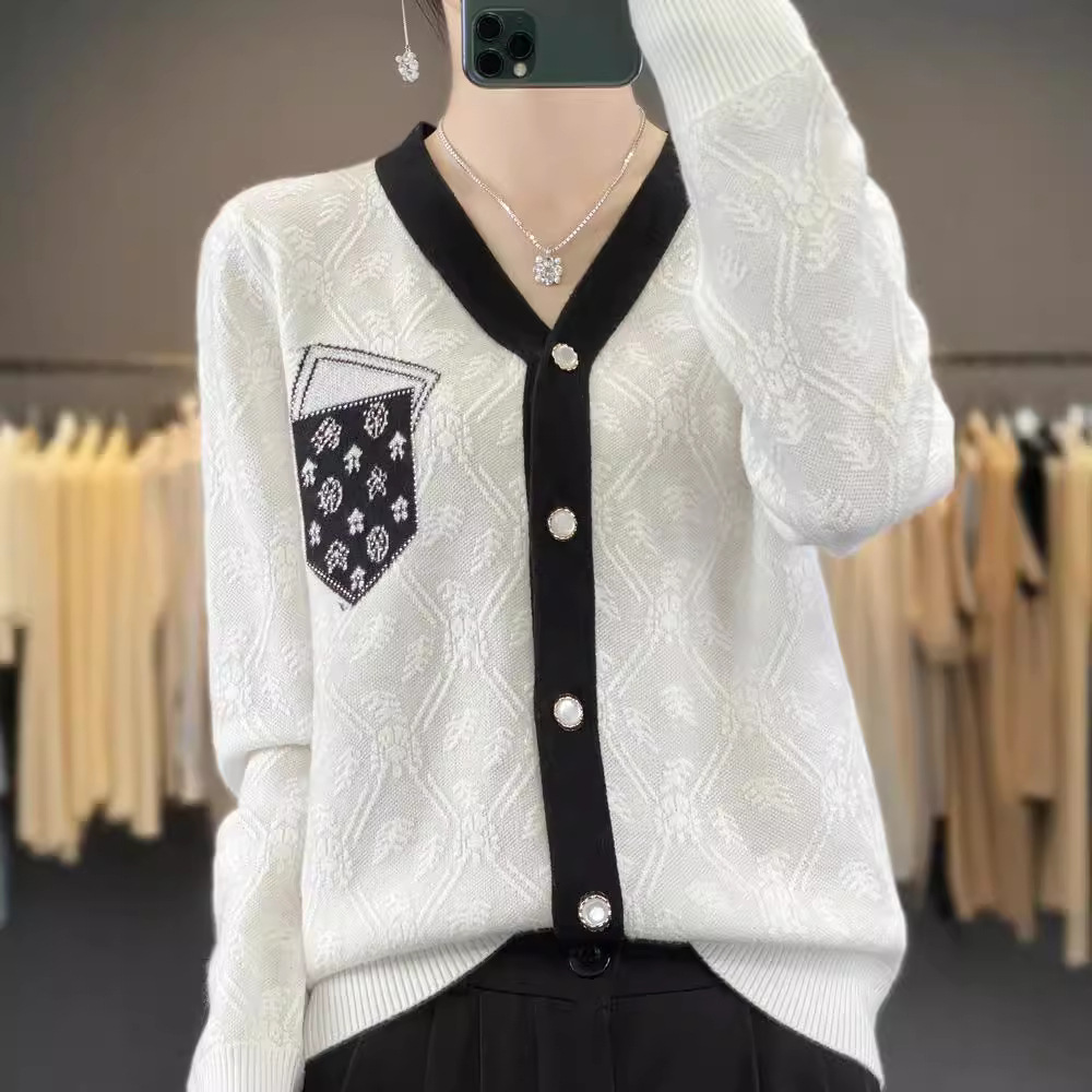 Woolen autumn short base cardigan