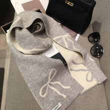 蝴蝶结2025冬季限定款保暖围巾卡通针织毛线含羊毛混纺围脖韩版