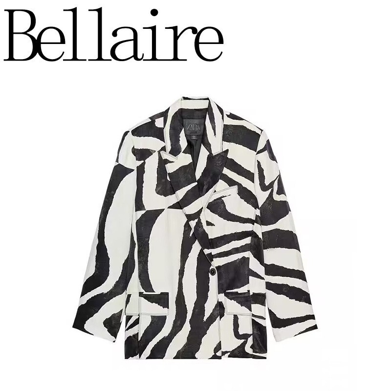 Za Export Wholesale European and American Style French Fashion Versatile French Style Women's Animal Print Blazer
