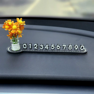 High-End Ornaments, Nömrəli dayanma kartı - orange-daisy-three-dimensional-diamond-parking-sign