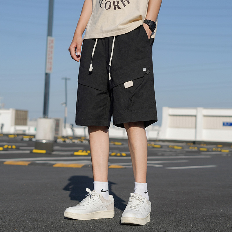 Pantalones cortos de herramienta de moda para hombres, guapo estilo de puerto, pantalones casuales de cinco puntos largos, pantalones cortos de hombre, pantalones medianos