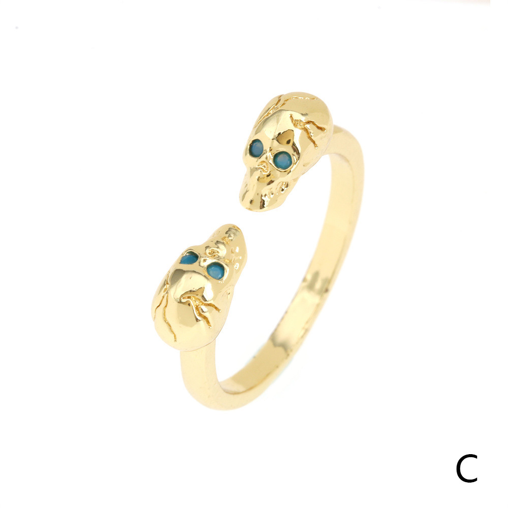 Fashion Snake Copper Inlay Zircon Rings 1 Piece