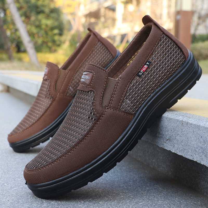 Zapatos de lona de verano para hombres viejos zapatos de tela de Beijing zapatos casuales respirables zapatos de conducción de zapatos de trabajo de un solo pie