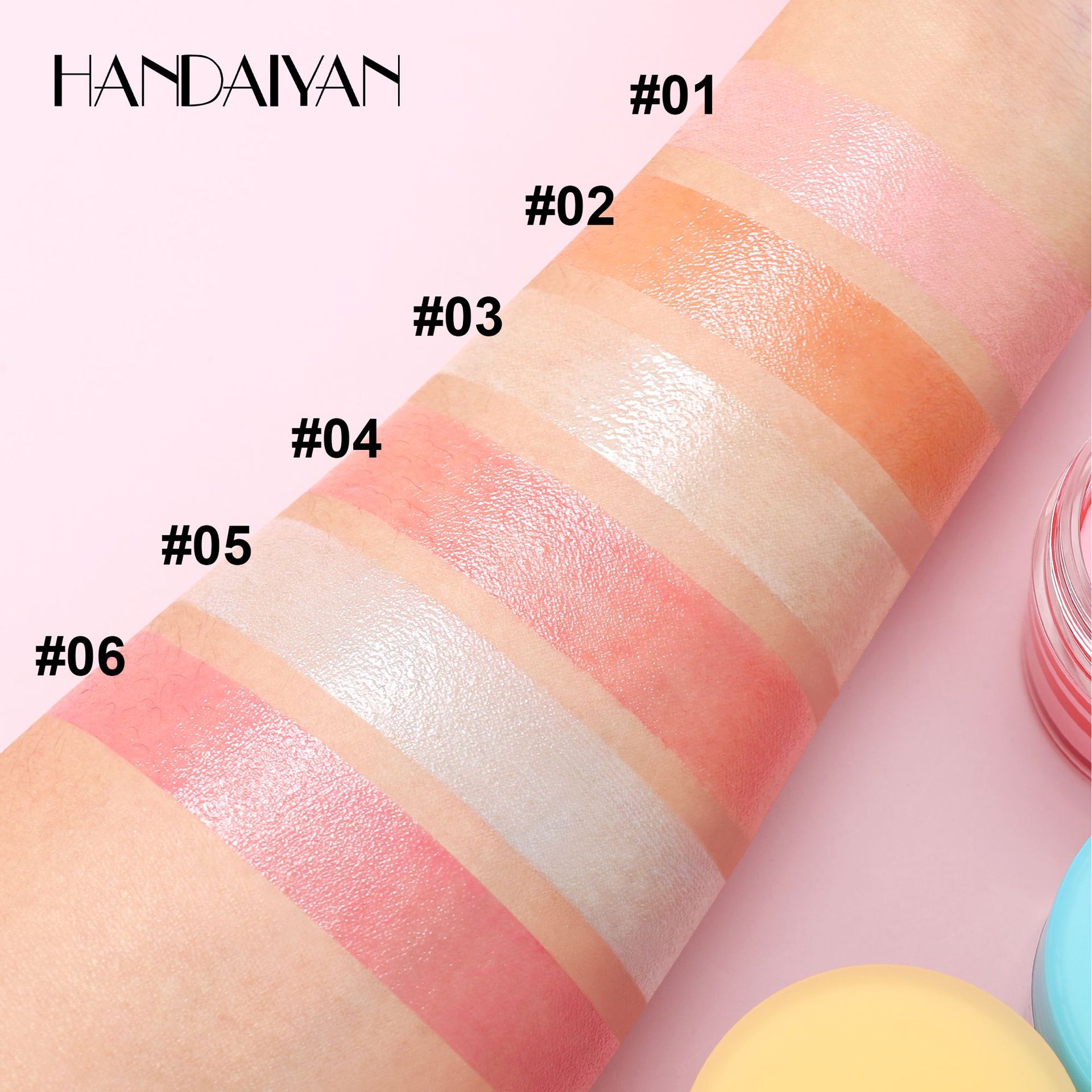 HANDAIYAN Mascarilla labial coreana de doble color con patrón en espiral, brillo labial hidratante, color labial hidratante